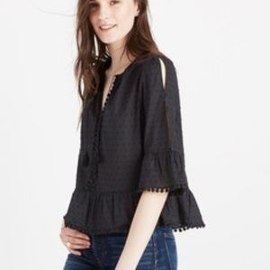 Madewell Peekaboo Pom Pom Top